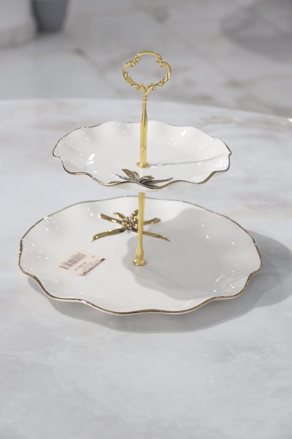 Support gâteaux papillion doré – Image 4