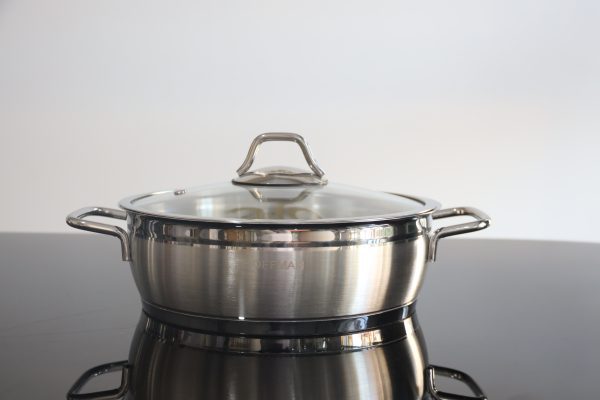 Service Inox argent 8 Piéces avec Couvercle
