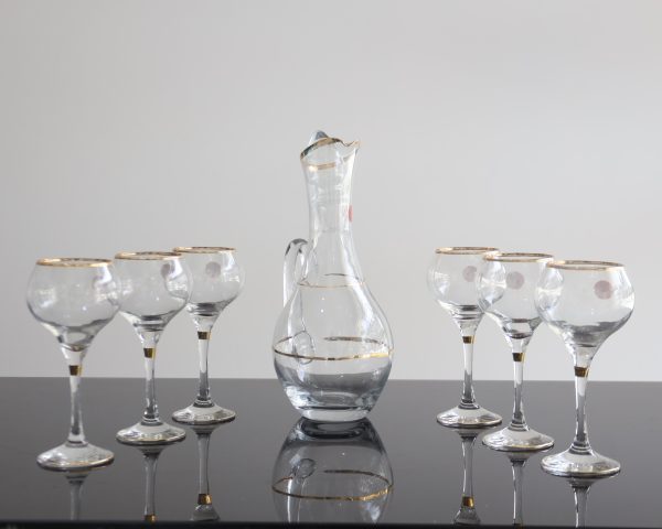 Verre cristal bohemia rond + carafe (clore)