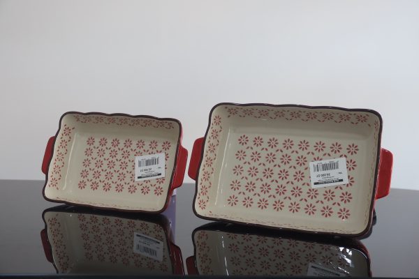 Grand Plat de Four Rectangulaire Rouge