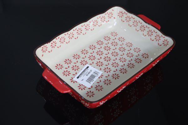 Grand Plat de Four Rectangulaire Rouge – Image 3