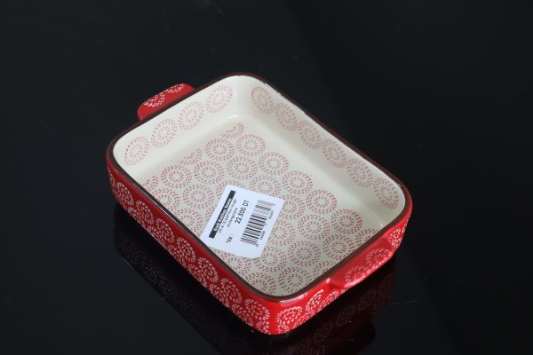 Grand Plat de Four Rectangulaire Rouge – Image 3