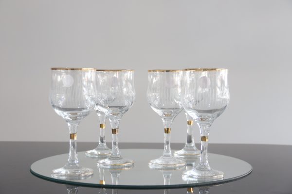 6verres triangulaire, rayure avec bande doré