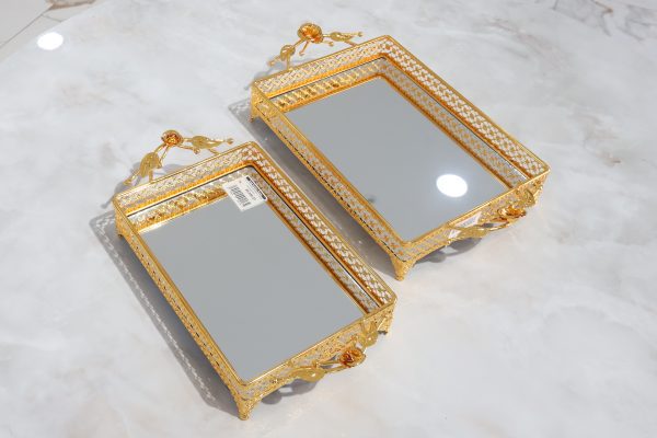 Set de 2 Plateaux inox Rectangulaire