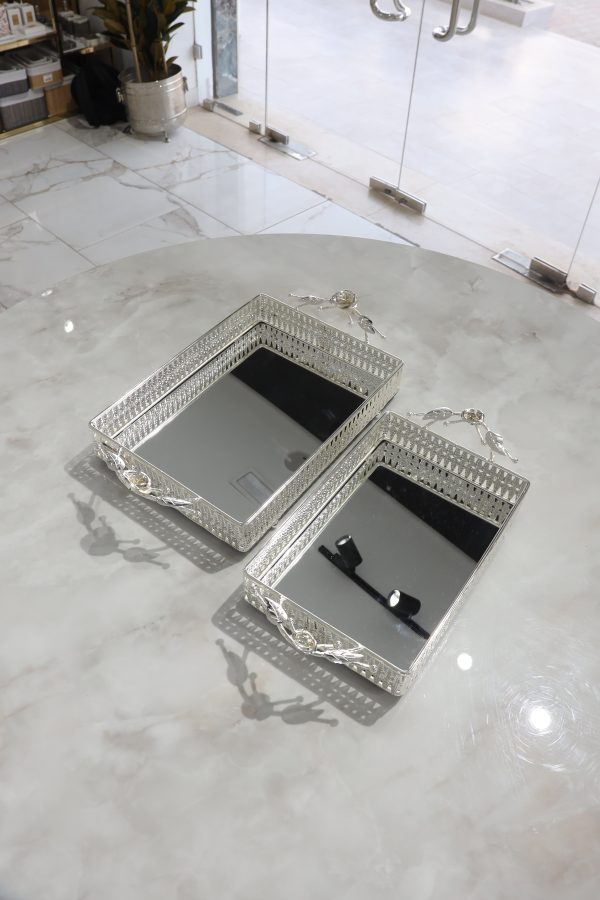 Set de 2 Plateaux inox Rectangulaire – Image 2